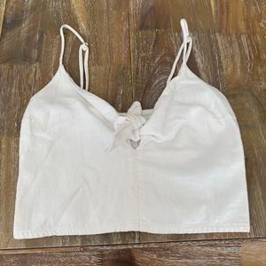 Abercrombie & Fitch Tie-Front Cami (Linen blend)